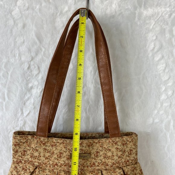 Longaberger Mini Floral Print Purse Shoulder Handbag Beige Autumn Fall - Picture 5 of 7